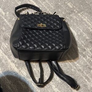 Elegant Black Quilted Backpack